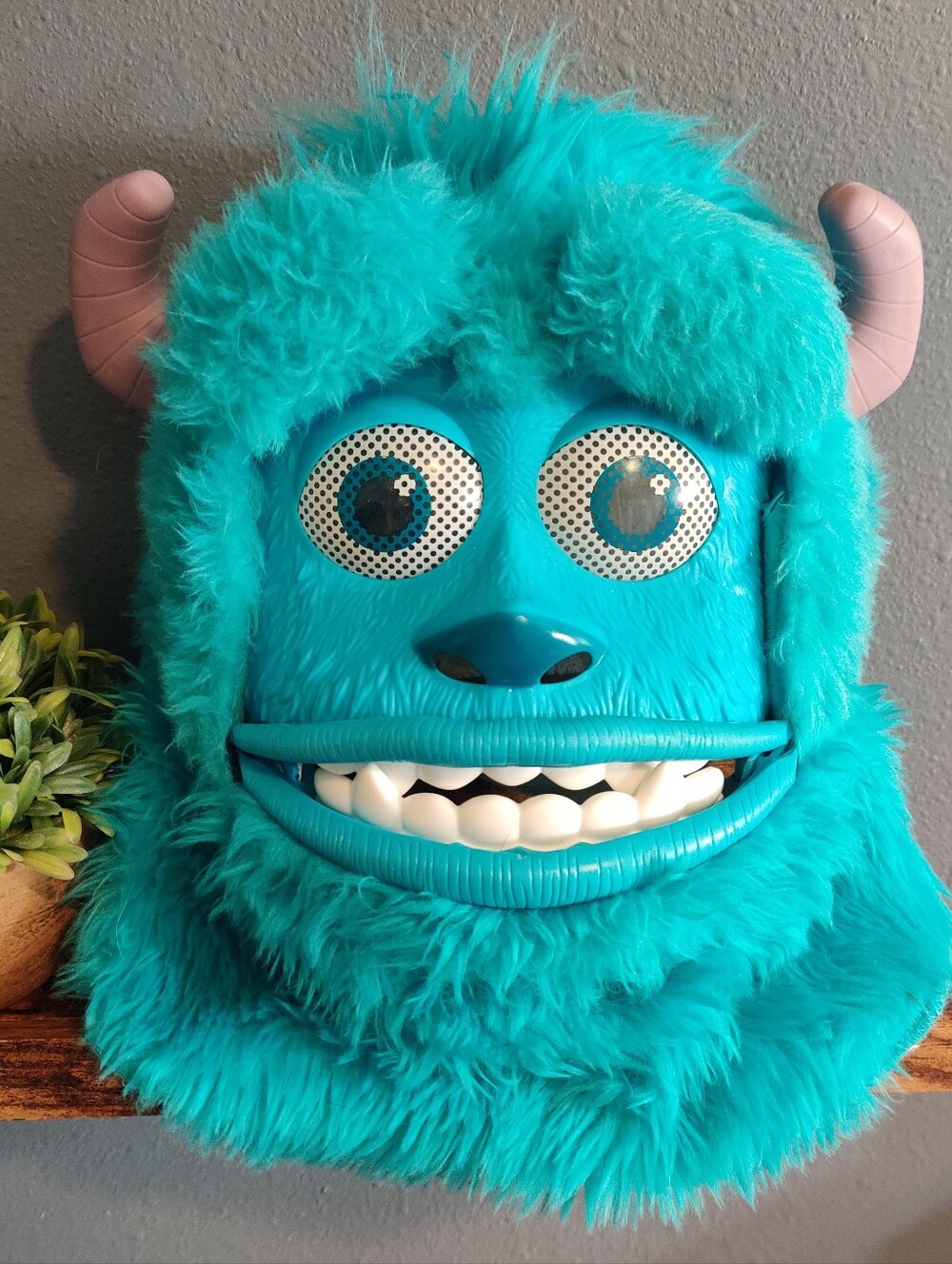 Disney Pixar Monsters Inc University Sulley Mask Costume Face Moving Jaw Mouth